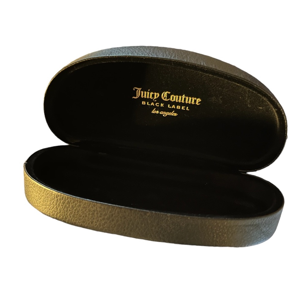 Juicy Couture Black Label Hard Shell Black Eyeglass Case, Gold Print